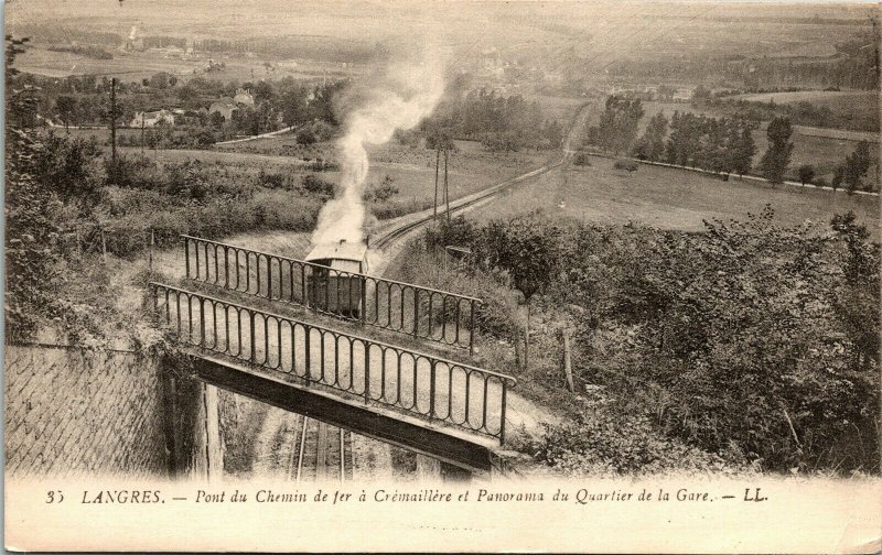 Postcard France Langres Pont du Chemin de Fer A Cremaillere Sent to US 1919 F26