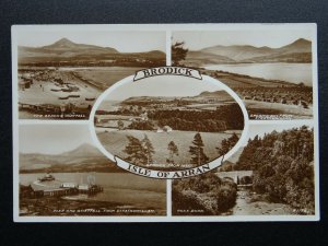 Scotland Isle of Arran BRODICK 5 Image Multiview c1940s RP Postcard by Valentine