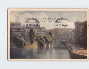 Postcard The Statebanksbuilding and Royal Palace, Stockholm, Sweden