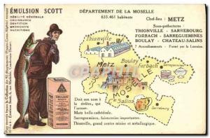 Postcard Old Emulsion Scott Poisson Department Moselle Metz Thionville Forbac...