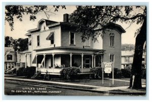 1940 Little's Lodge 92 Center St. Rutland Vermont VT Antique Unposted Postcard  