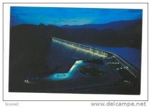 Night View Of Fontana Dam & The Observation Building, North Carolina, 40-60s