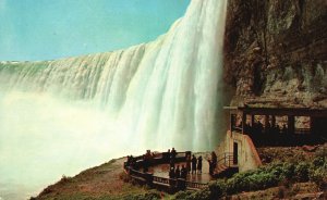 Vintage Postcard 1957 Plaza Below Horseshoe Falls Niagara Falls Ontario Canada