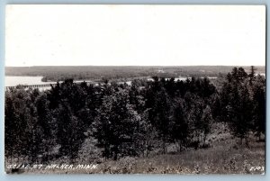 Walker Minnesota MN Postcard RPPC Photo Scene Bridge Lake 1945 Posted Vintage