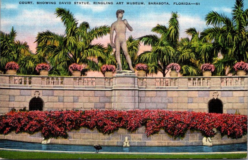 Florida Sarasota Ringling Art Museum Court Showing David Statue