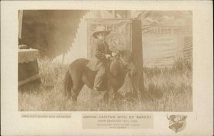 Little Person Dwarf Baron Capitan Nicu de Barcsy Davenport Iowa RPPC Circus