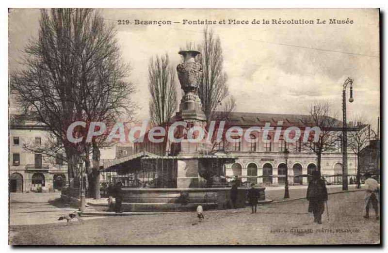 Postcard Besancon Old Fountain Square And From The Revolution Museum