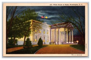White House At Night Washington D. C. Postcard