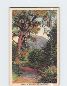 Postcard Glimpse of Doubletop Mountain Maine USA