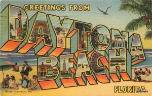 1953 Large letters Multi View DAYTONA BEACH FL TEICH Murrell postcard 5462
