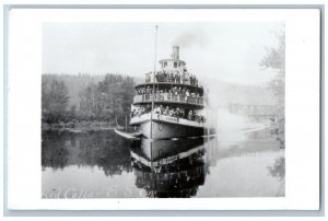 Idaho ID RPPC Photo Postcard Steamer Idaho Red Collar SS Line c1950's Vintage