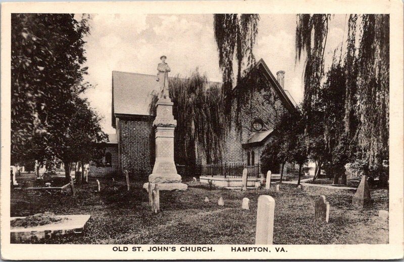 Old St. John's Church, Hampton VA Vintage Postcard X56