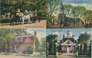 (4 cards) Historic Williamsburg VA Virginia Coach Ludwell House Church Palace