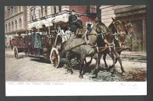 Ca 1902 PPC* Horse Drawn Fire Truck Hook & Ladder NY Mint
