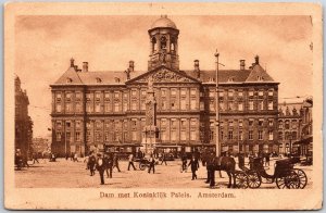 Dam Met Koninklijk Paleis Amsterdam Netherlands Royal Palace Postcard