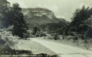 RPPC Highway Near Chimney Rock, N.C. Vintage Postcard F101