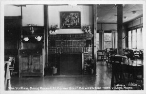 Postcard RPPC 1940s York Village Maine Yorkway dining Room Peterson 24-6552