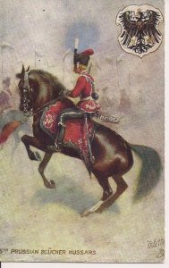 Soldiers of the World, Prussian Hussar, Horse, Coat of Arms, TUCK, 1910, Uniform