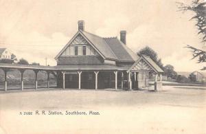 Rail Road Station in Southboro Massachusetts Antique Postcard L653