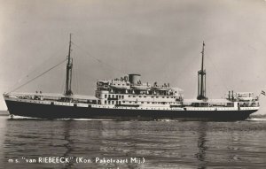 MS Van Riebeeck Koninklijke Paketvaart MIJ Ship Vintage RPPC 03.65