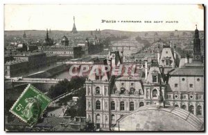 Old Postcard Paris Panorama Of The Seven Bridges