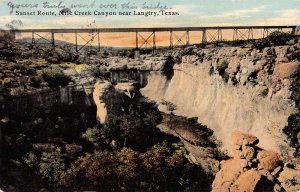 Langtry Texas Sunset Route Mile Creek Canyon Vintage Postcard KK270