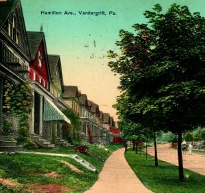 Hamilton Avenue Street View Vandergrift Pennsylvania PA 1910 DB Postcard