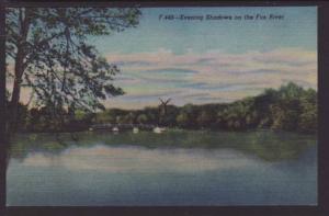 Evening Shadows on the Fox River IL Postcard 4676