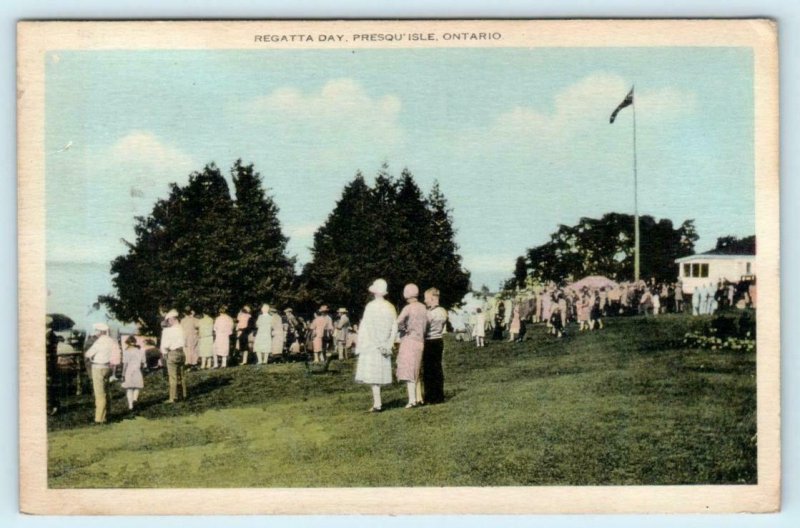 PRESQU'ILE, Ontario Canada ~ Crowd REGATTA DAY 1942  Postcard