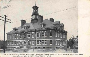 High School Webster Massachusetts 1905 postcard
