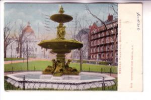 Brewer Fountain Boston Massachusetts, Used 1907 Flag Cancel