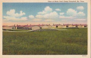 Postcard View Motor Pool Camp Campbell KY TN