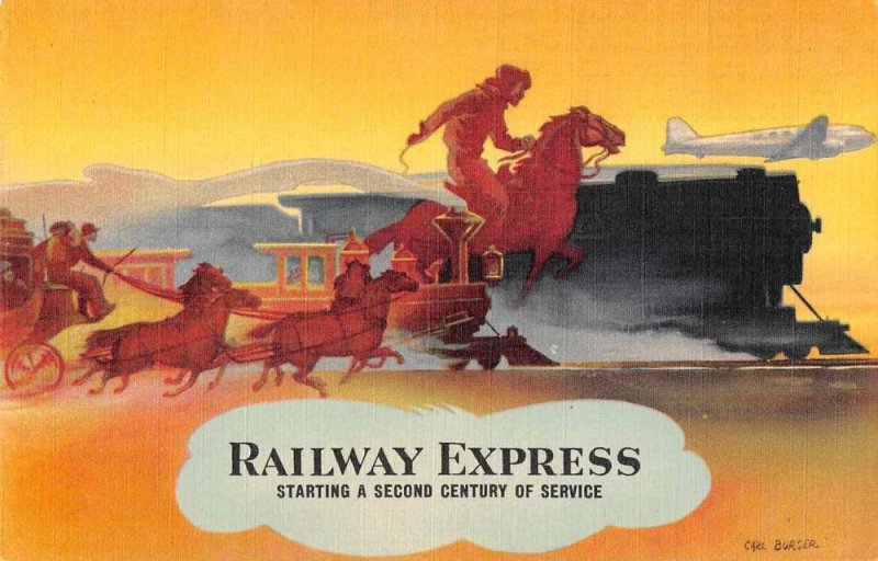 Railway Express Transportation Package Delivery Advertising Postcard AA1630