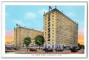 Minneapolis Minnesota MN Postcard The Curtis Hotel Building Exterior c1940s Cars