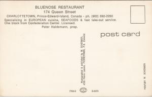 Bluenose Restaurant Charlottetown PE PEI Unused Advertising Postcard D95 *As Is