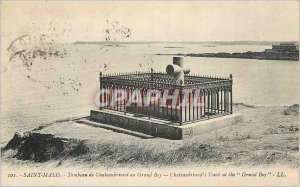 Postcard Old Saint Malo Tomb of Chateaubriand Grand Bey