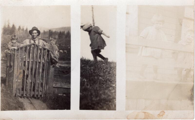 US    PC1561  RPPC - MAN AND CHILDREN  EARLY 1900'S