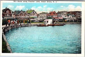 Postcard BOAT SCENE Ocean Grove New Jersey NJ AM0627