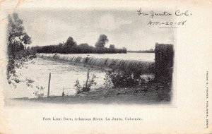 J84/ La Junta Colorado Postcard c1910 Fort Lyon Dam Arkansas River 82