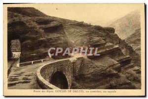 Old Postcard Alpine Road Gorges Daluis its corhiches tunnels