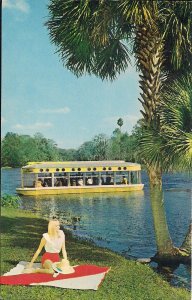 Silver Springs FL, Beautiful Woman on Blanket, Blonde, 1960's-70's, Shorts