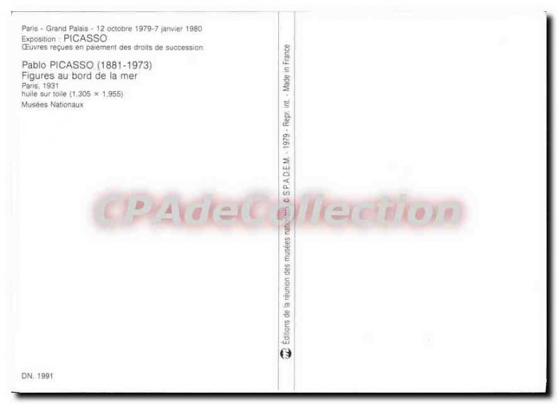 Modern Postcard Paris Grand Palais Picasso figures seaside