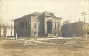 c1904 RPPC Postcard Carnegie Public Library LeMars IA Plymouth County, Dabb's