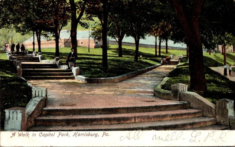 Pennsylvania Harrisburg A Walk In Capitol Park 1907