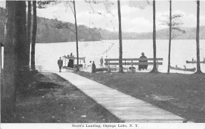 J13/ Oquaga Lake New York Postcard c1921 Scott's Landing Boats 266