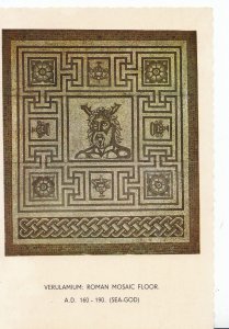 Hertfordshire Postcard - Verulamium - Roman Mosaic Floor A.D - Ref AB2873