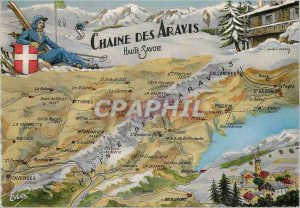 Postcard Modern Chaine des Aravis Haute Savoie Ski