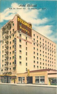 California Los Angeles Hotel Stillwell 1940s Colorpicture linen Postcard 22-1040