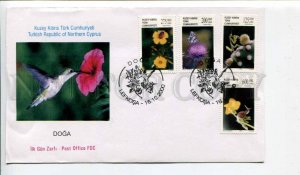 293305 Turkish Northern Cyprus 2000 year First Day COVER birds butterflies snail