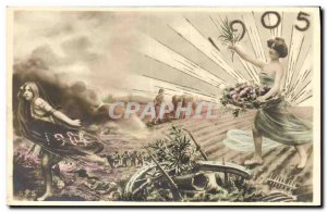 Old Postcard Fantasy Flowers Year 1905